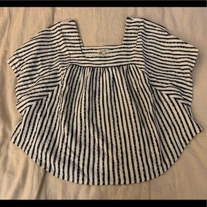Madewell Flowy Striped Wide Sleeve Blouse Size XL
